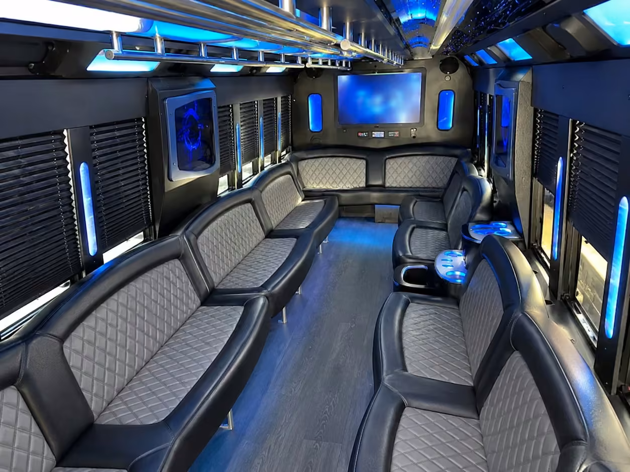 20 passenger party bus interior