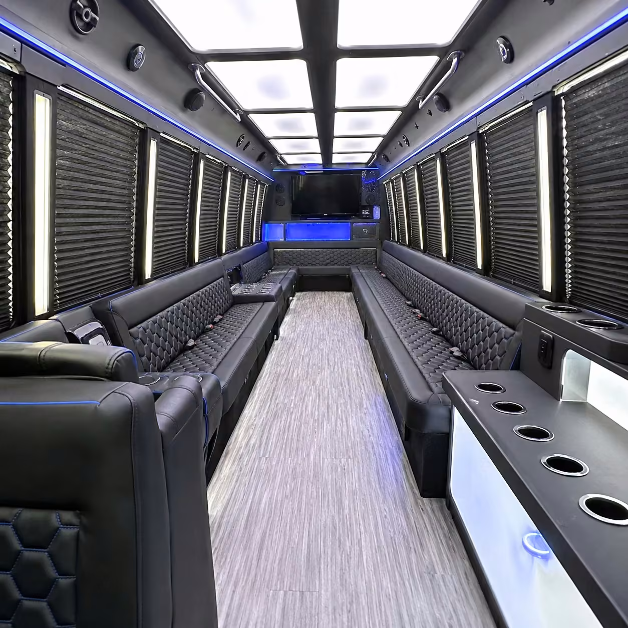 50 passenger party bus interior